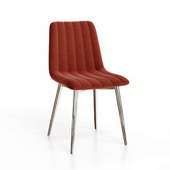 Стул Тибо (каркас хром нубук коллекции Lamb кирпичный) Стул Тибо (каркас хром нубук коллекции Lamb кирпичный)